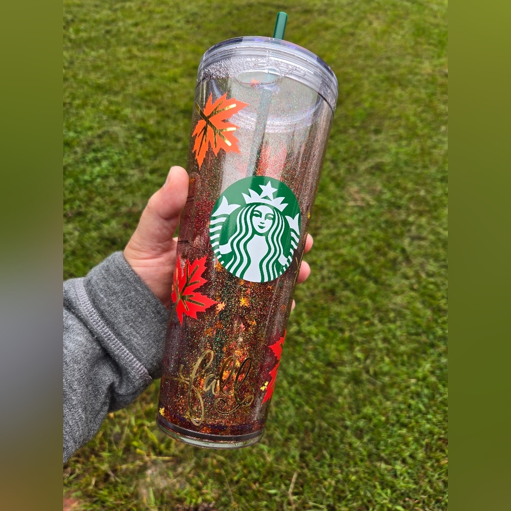 Starbucks Glitter Snowglobe Fall Cup-Venti